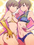 ass atlus big_ass breastless_clothes breastless_clothing breasts brown_hair chie_satonaka dark_persona dual_persona elbow_gloves em gloves hair halterneck megami_tensei multiple_girls nipples persona persona_4 purple_eyes satonaka_chie selfcest shadow_(persona) shadow_chie shadow_self_(persona) short_hair thighhighs yellow_eyes