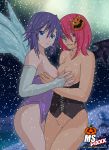  big_breasts breasts crossover crow531 kairi kingdom_hearts lollipop mizore_shirayuki ms_pixxx nipples rosario_to_vampire yuri 