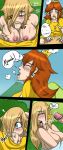  big_breasts breasts comic eente mushrooms_(comic) princess_daisy princess_peach princess_rosalina super_mario_bros. super_mario_galaxy yuri 