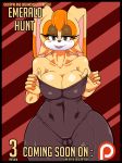 1girl 1girl absurd_res anthro big_breasts blush breasts cleavage clothed clothing dreamcastzx1 english_text furry high_res huge_breasts lagomorph mammal okioppai patreon rabbit sega text tight_clothing vanilla_the_rabbit