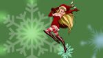  1920x1080 1girl big_breasts breasts christmas christmas_outfit female_only green_background kyder santa_costume santa_hat snowflake snowflakes star_butterfly star_vs_the_forces_of_evil wallpaper 