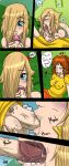  big_breasts breasts comic eente mushrooms_(comic) princess_daisy princess_peach princess_rosalina super_mario_bros. super_mario_galaxy yuri 