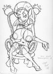 big_breasts braindead_13 breasts chair character_name copyright_name dildo dildo_in_pussy horny lipstick mature milf nipples sketch vampire_slut vivi vivi_(braindead_13) whore