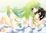 1boy 1girl :o araiguma arched_back ass bangs bath bathing bent_over black_hair blush body_soaping breast_press breasts bubble_bath c.c. cc code_geass coed_bathing couple foam from_side frottage frown girl_on_top green_hair hair_over_one_eye hand_in_another's_hair hand_on_another's_shoulder hetero hug indoors knee_up lelouch_lamperouge long_hair looking_back mixed_bathing nipples nude puffy_nipples purple_eyes reclining shadow short_hair sideboob soap soap_bubbles straddle straddling torso_grab very_long_hair water wet yellow_eyes