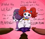  2_girls anal anal_fingering anus anus_juice bbc beady_eyes big_ass dark_penis dark_skin doll finger_in_anus glum_plum hair_over_one_eye penises purple_hair pussy red_hair rubilocks yuri 