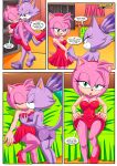 1girl amy_rose bbmbbf blaze_the_cat burning_love female/female female_only kissing lesbian_sex mobius_unleashed palcomix sega sonic_(series) sonic_the_hedgehog_(series) yuri