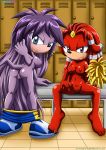  2girls archie_comics ass barefoot bbmbbf blue_eyes breasts cheerleader furry gala-na hair long_hair looking_at_viewer mobius_unleashed multiple_girls nipples nude palcomix purple_eyes purple_hair pussy red_hair rita-le sega smile sonic_(series) sonic_the_hedgehog_(series) spread_legs tail toes 