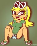 blonde_hair cameltoe leni_loud panties rayryan_(artist) smile spread_legs sunglasses the_loud_house