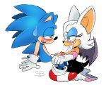 1girl anthro bat blue_eyes blush breasts clothing cum cum_in_mouth cum_inside cum_on_face duo furry hedgehog male male/female mammal penis rouge_the_bat sega skinbark sonic_the_hedgehog