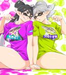 big_breasts bottomless breasts callie marie nintendo splatoon squid_sisters taka-michi