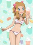 alluring awa bikini bra breasts panties pokemon pokemon_xy printed_bra printed_panties serena serena_(pokemon) twitter underwear