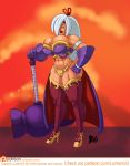 1girl big_breasts breasts cleavage dark_skin female female_only hammer lurkergg shantae solo squidsmith standing weapon