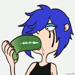 blue_hair deepthroat dildo ed,_edd,_'n'_eddy freckles gif marie_kanker mascara sucking throat_bulge