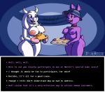  1girl anthro areola big_breasts blu3danny boss_monster breasts caprine dialogue duo english_text erect_nipples furry goat lagomorph mammal mature_female nipples nude pussy rabbit rabbit_shopkeeper text toriel undertale video_games 