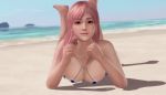 3d beach bikini breasts dead_or_alive dead_or_alive_xtreme_3 gif honoka looking_at_viewer ocean shadow skimpy smile tecmo thong_bikini voluptuous