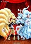 2_girls alolan_ninetales bbmbbf maid_uniform ninetales nintendo palcomix pietro's_secret_club pokemon pokepornlive