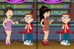  american_dad black_hair breasts brown_hair erect_nipples erection frost969 gwen_ling high_heels negligee pussy see-through shapeshifter shaved_pussy steve_smith thighs 