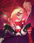 1girl bomb cherri_bomb cherri_bomb_(hazbin_hotel) female_only hazbin_hotel one_eye red_eyes