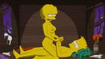 1girl bart_simpson bottle bra breasts brother brother_and_sister cowgirl_position ear_piercing earring erection female gif hetero holding_hands human incest lisa_simpson male male/female night nude nudity panties sex sfan siblings sister snow the_simpsons tree_house wine winter yellow_skin