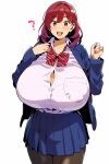  ai_art ai_generated artstyle_imitation blush gigantic_breasts open_mouth original original_character question_mark school_uniform self_upload smile takeda_hiromitsu_(ai_style) 