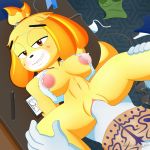 1girl animal_crossing anthro breasts canine furry isabelle_(animal_crossing) looking_at_viewer male male/female mammal nintendo penis pussy slickehedge video_games