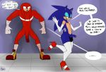 anthro big_butt big_penis clothing cum eyeshadow furry girly glory_hole knuckles_the_echidna legwear makeup male male/male penis pranky pranky_(artist) sega sonic_the_hedgehog stockings story testicles