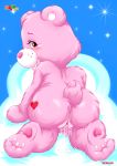 1girl all_fours ass bbmbbf bear bent_over blush care_bears cheer_bear cloud cute cutie_mark ejaculation female female_ejaculation fingering freckles from_behind fur34 heart kneeling looking_at_viewer love-a-lot_bear masturbation orgasm palcomix paws pink_fur pussy pussy_juice pussy_juice_stain sex sky smile solo star stars uncensored ursine