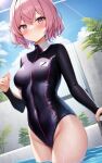  1girl ai_generated essievt fanart swimsuit swimsuit_pull vtuber 