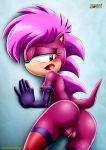 1girl against_the_wall ass bbmbbf blush elbow_gloves looking_back mobius_unleashed nude one_eye_closed palcomix pink_fur presenting pussy sega sonia_the_hedgehog sonic_(series) sonic_the_hedgehog_(series) sonic_underground