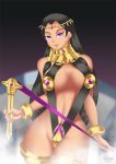  big_breasts black_hair breasts brown_skin corruption female haryudanto ishizu_ishtar millenium_whip_(item) mind_control purple_eyes solo weapon yu-gi-oh! yuu-gi-ou 