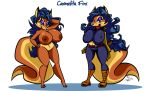 1girl 2016 anthro belt big_breasts boots breasts canine carmelita_fox clothing footwear fox furry mammal model_sheet nafyo-toons navel nude open_mouth pussy sly_cooper_(series) smile suit vest video_games