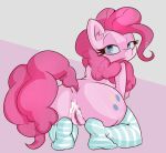 1girl 1girl after_sex anthro ass breasts clothed clothing cum cum_in_ass cum_inside cutie_mark equine friendship_is_magic furry horse jailbait_knight kneel legwear looking_back mammal my_little_pony pinkie_pie_(mlp) pony pussy socks