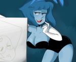 bent_over blushmallet breasts bunny_ears bunnysuit cartoon_network cleavage lapis_lazuli lapis_lazuli_(steven_universe) leotard peridot peridot_(steven_universe) steven_universe