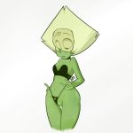 blushmallet bra cartoon_network cleavage panties peridot peridot_(steven_universe) pussy standing steven_universe white_background