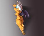 1girl 2016 anthro ass bat bat_wings big_breasts blue_eyes breasts female female_only furry highres lipstick looking_at_viewer mammal membranous_wings nude on_stomach rouge_the_bat sega siroc sonic_(series) wings