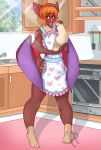  1boy amazing_background anthro apron bat blush brown_skin clothing cum_through_clothing detailed_background furry girly hair heart icing_tube inside kitchen male mammal membranous_wings orange_hair original original_character poisonouspractice spatula tan_skin tenting trap tree whisk wings yellow_eyes 