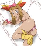 ass breasts cosplay couch panties pokemon pokemon_xy serena tomo_tomo topless