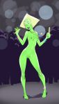 1girl breasts cartoon_network exhibitionism glowstick izra nipples nude peridot peridot_(steven_universe) pussy steven_universe