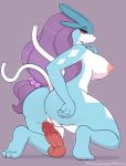  1girl 2018 anthro anthrofied areola ass blush breasts digital_media_(artwork) dildo huge_breasts legendary_pok&eacute;mon legendary_pokemon nintendo nipples pinkcappachino pok&eacute;mon_(species) pokemon pokemon_(game) pokemon_(species) pokemon_crystal pokemon_species pokemorph pussy sex_toy sideboob signature simple_background suicune suicune_(pokemon) video_games 