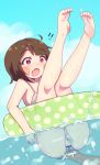 chara chara_(undertale) feet female female_chara fingering pool pussy red_eyes renoa_yu soles solo_focus swimming swimming_ring toes undertale undertale_(series)