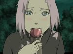 fellatio gif green_eyes naruto oral pink_hair sakura_haruno short_hair