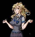 2d akabur blonde breasts harry_potter luna_lovegood school_uniform witch_trainer