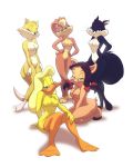 anthro avian bird black_fur blonde_hair breasts brown_fur brown_hair cat duck feline fur furry group hair lagomorph lola_bunny looney_tunes mammal melissa_duck navel nipples nude penelope_pussycat petunia_pig pig porcine pussy rabbit simple_background smile sylvia_cat warner_brothers white_background white_fur yellow_fur