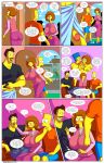  arabatos ass bart_simpson breasts darren&#039;s_adventure darren_(arabatos) earring fellatio marge_simpson maude_flanders navel ned_flanders nipple nipples oral penis sucking swallow text the_simpsons tongue veins yellow_skin 