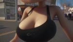 3d big_breasts bouncing_breasts breasts cleavage close_up electroshock gif mady slow_motion