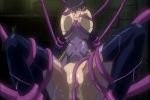  1girl big_breasts black_hair breasts gif gif green_eyes hetero long_hair morino_yuuko nipples rape tentacle tentacle_and_witches vaginal 