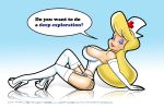 animaniacs big_breasts breasts cleavage hello_nurse lingerie looking_at_viewer nurse nurse_cap nurse_uniform sandybelldf