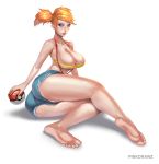  ass big_ass big_breasts breasts cleavage feet humans_of_pokemon kasumi_(pokemon) misty misty_(pokemon) pinkdrawz poke_ball pokemon small_top soles toes 