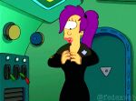 1girl animated big_breasts breasts cyclops futurama gif hair light_skin mutant nipples purple_hair shaking_breasts solo turanga_leela