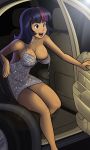 1girl 2013 big_breasts breasts car choker cute dress friendship_is_magic hair long_hair megasweet my_little_pony nipple_slip nipples purple_eyes purple_hair smile twilight_sparkle vehicle wardrobe_malfunction